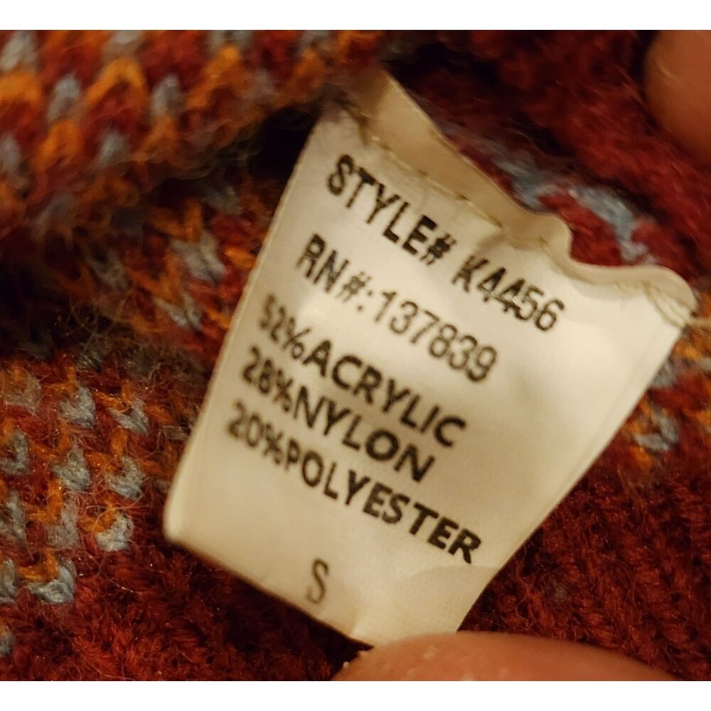 Debut Colorful Patchwork Cottage, Twee Cropped Cardigan 3 Button Debut Small - Picture 5 of 16